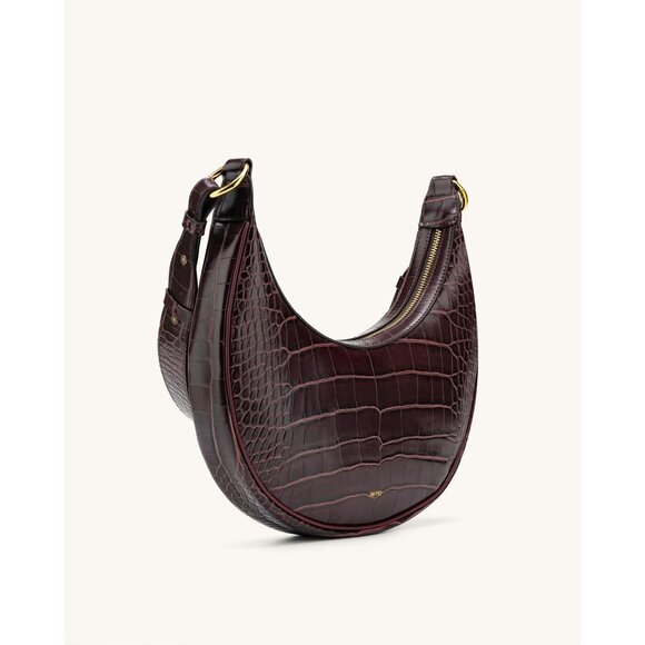 JW PEI Carly Saddle Bag in Brown Croc New Womens Shoulder Purse - Picture 1 of 14